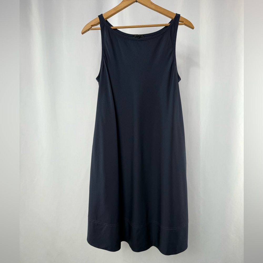 Y2K Vintage Theory Wool Blend Sleeveless Dress Pockets Midnight Blue Size 8